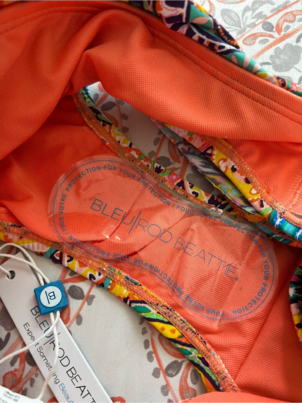 Bleu Rod Beattie Multicolor Bandeau Bikini — Teal, Coral, Yellow, Pink - Picture 8 of 9